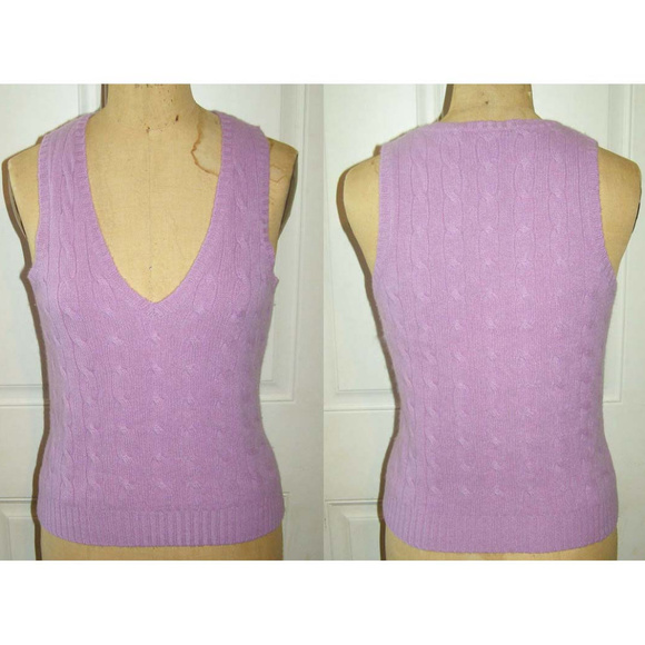 Ralph Lauren 100% cashmere lavender vest Large - Picture 4 of 7